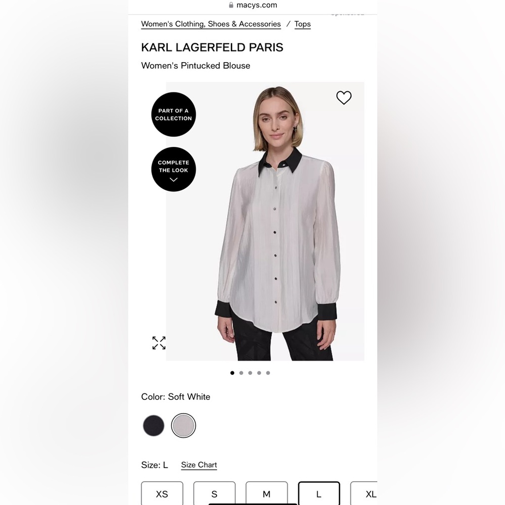 KARL LAGERFELD PARIS - Women's Pintucked Blouse
